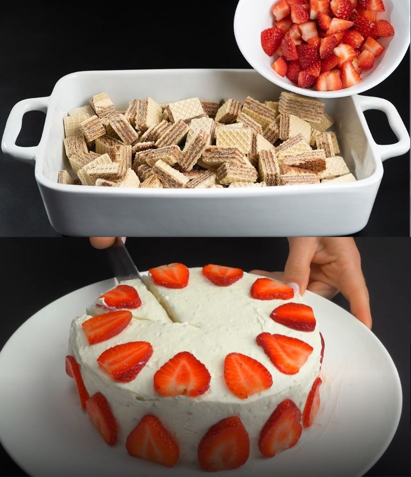 TORTA OD JAGODA I NAPOLITANKI SPREMNA ZA 15 MINUTA: Vrlo jednostavna i mnogo ukusna