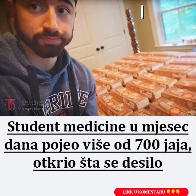 Student medicine u mjesec dana pojeo više od 700 jaja, otkrio šta se desilo