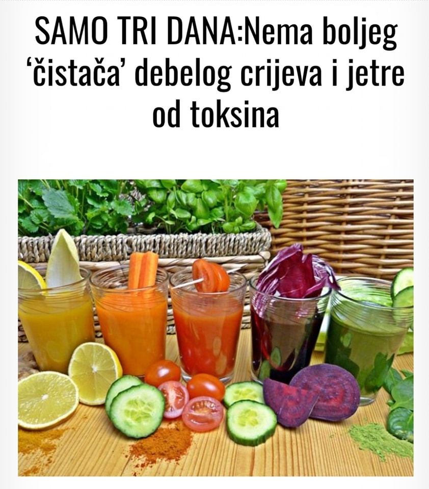 SAMO TRI DANA:Nema boljeg ‘čistača’ debelog crijeva i jetre od toksina