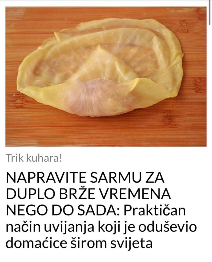 NAPRAVITE SARMU ZA DUPLO BRŽE VREMENA NEGO DO SADA: Praktičan Način Uvijanja Koji Je Oduševio Domaćice Širom Svijeta