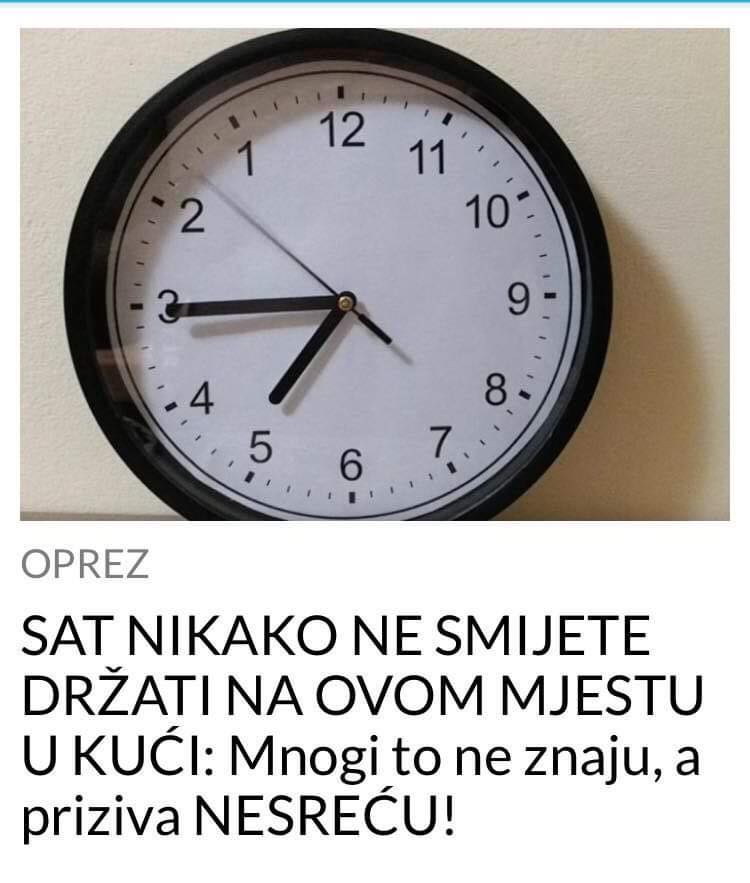 SAT NIKAKO NE SMIJETE DRŽATI NA OVOM MJESTU U KUĆI: Mnogi to ne znaju, a priziva NESREĆU!