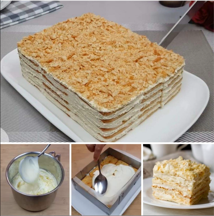 NAPOLEON TORTA BEZ PEČENJA za samo 15 minuta : Kremasto, hrskavo i neodoljivo savršenstvo ukusa