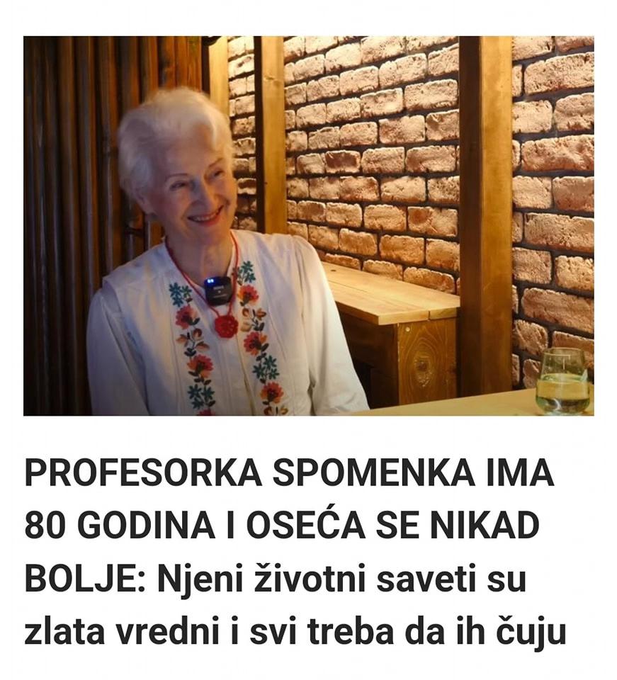 PROFESORKA SPOMENKA IMA 80 GODINA I OSEĆA SE NIKAD BOLJE: Njeni životni saveti su zlata vredni i svi treba da ih čuju