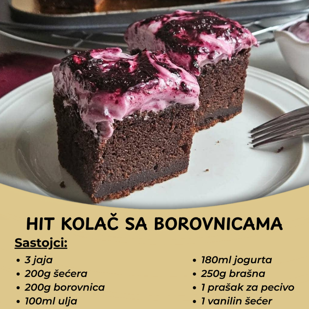 HIT kolač s borovnicama – sočan, brz i neodoljiv!