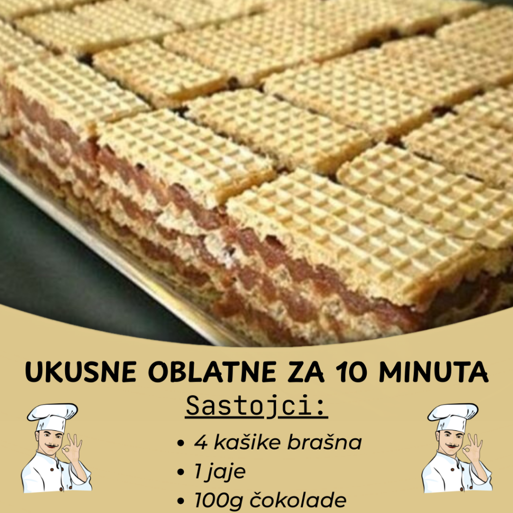 NAJBRŽI RECEPT ZA OBLATNE: Izdvojite 10 minuta i uživajte u ukusnom kolaču