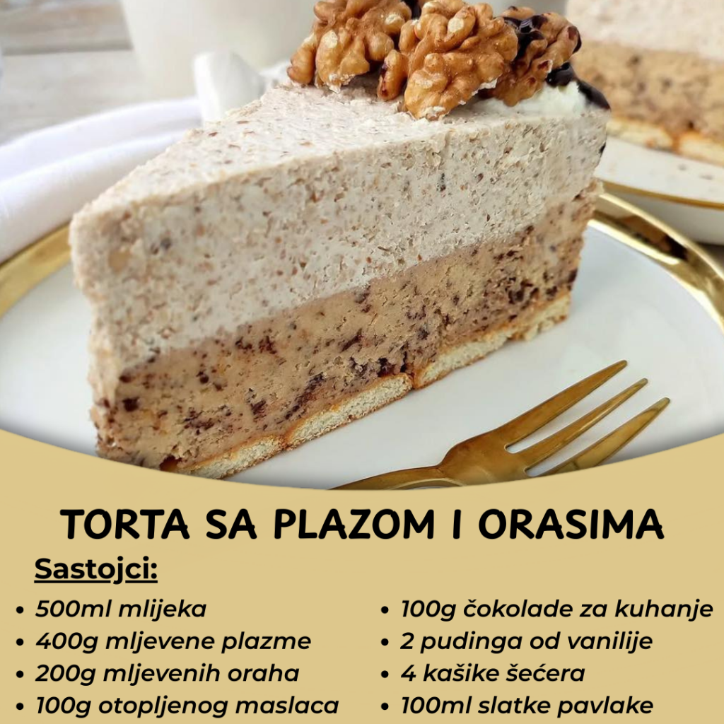 Najbolja plazma torta s orasima – Brzo, jednostavno i bez pečenja!