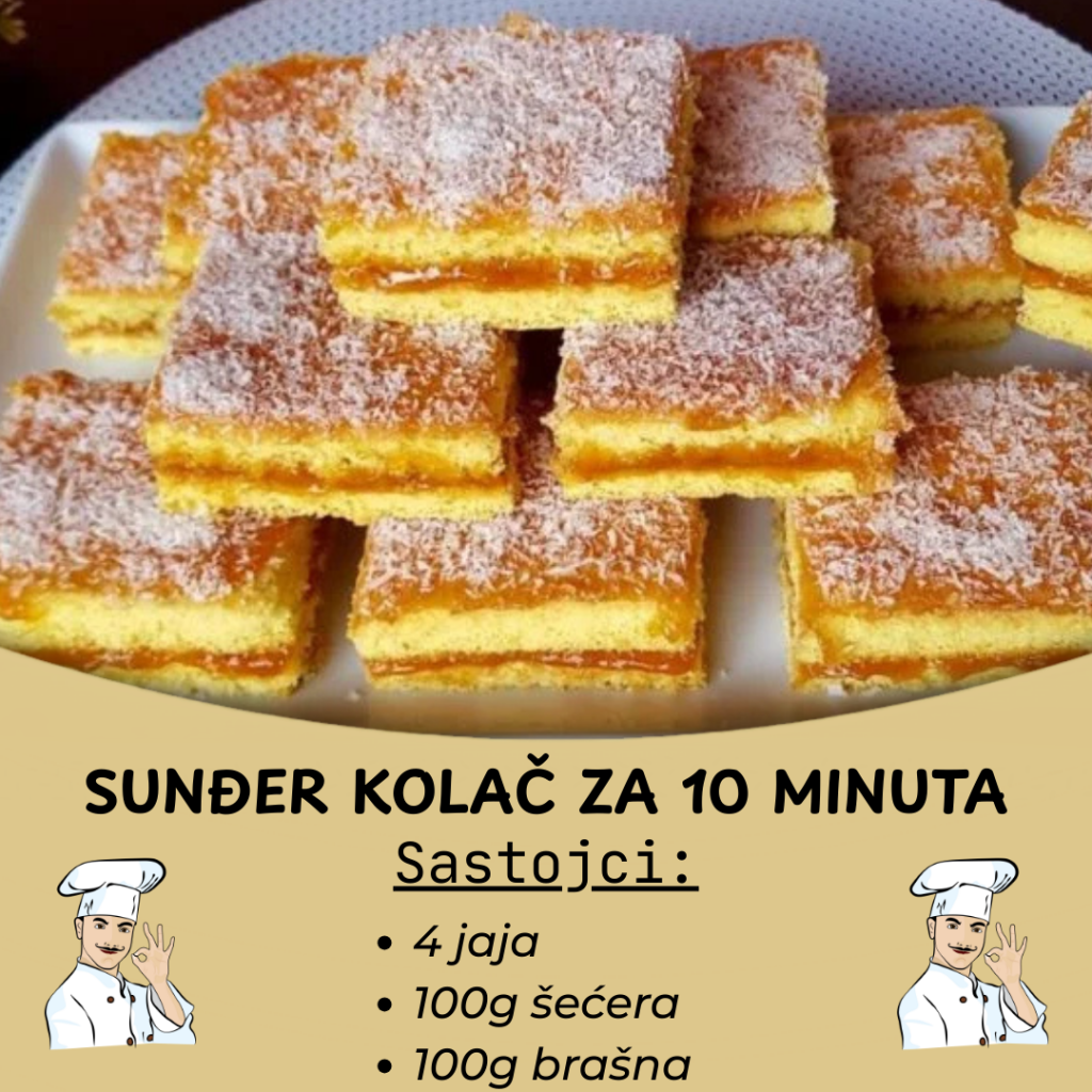 SUNĐER KOLAČ – SPREMAN ZA 10 MINUTA: Ukus koji obara s nogu!