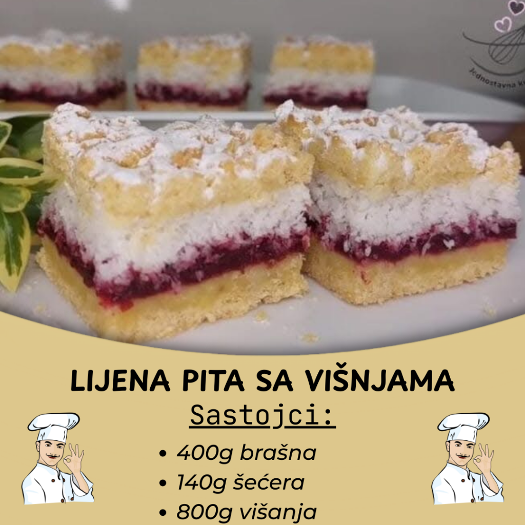NEODOLJIVO PRHKA I UKUSNA: Lijena pita sa višnjama i kokosom