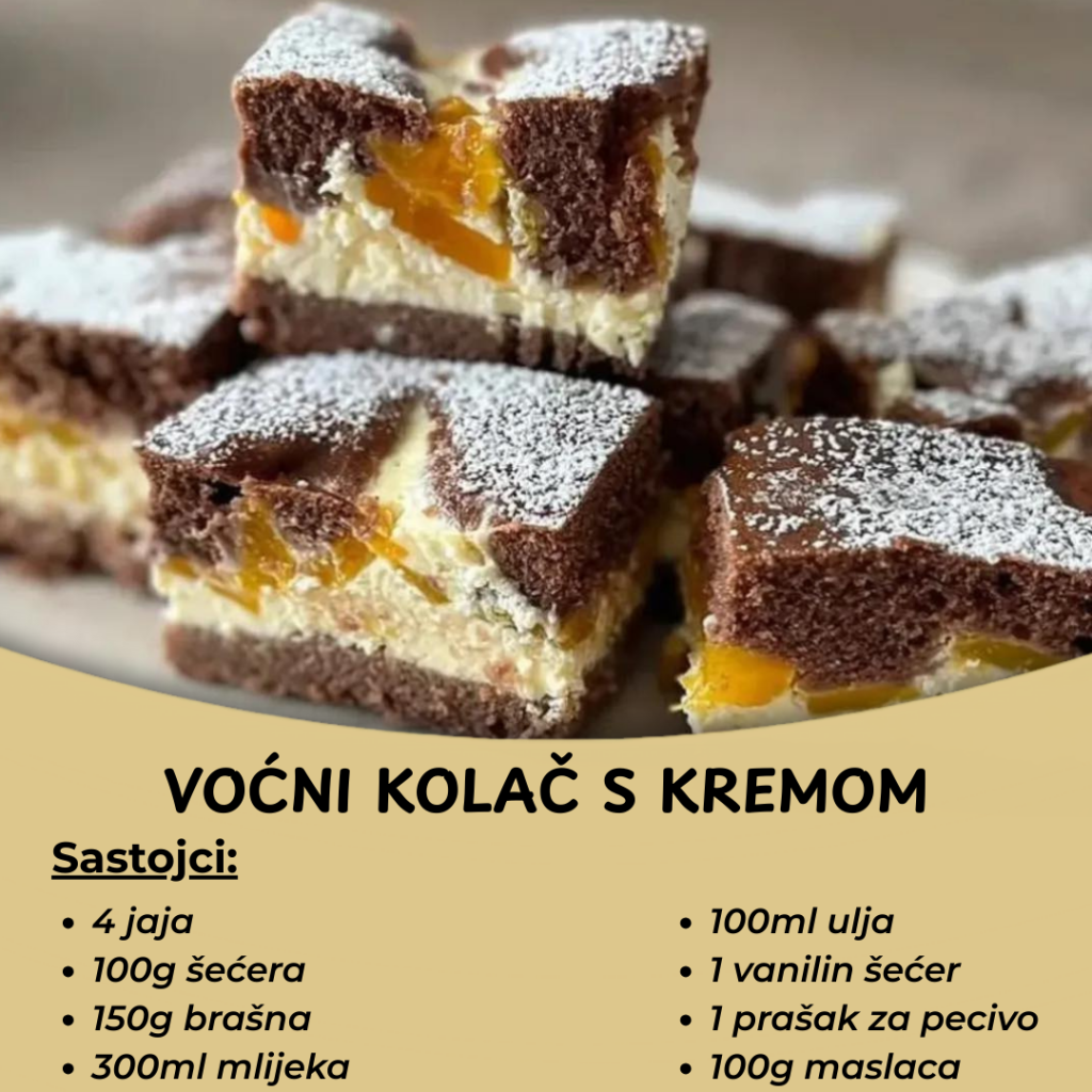 Kolač za sve prilike – Voćni desert s vanila kremom i marelicama